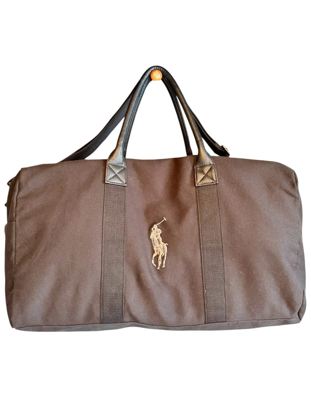 Ralph Lauren Fragrance Tote Duffle Weekender Travel Bag Black Canvas